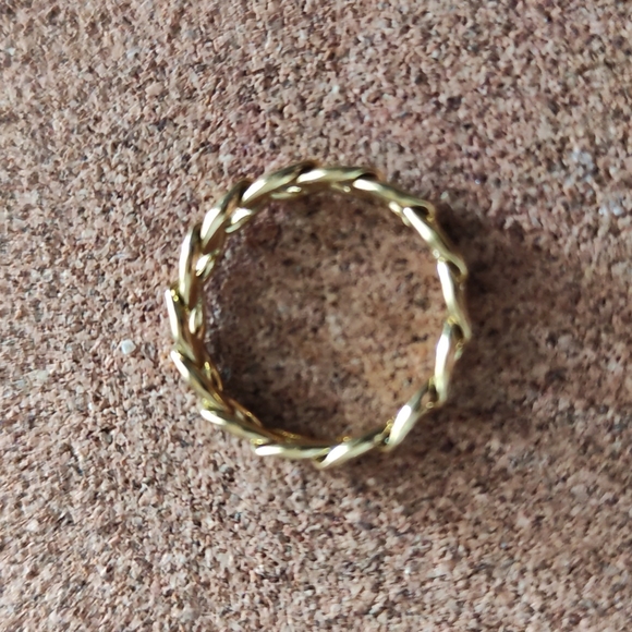 18k gold chain link ring size 5 - Picture 2 of 3